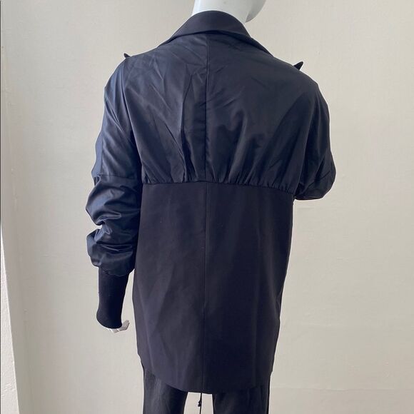 NWOT AKIRA Black Don Eyelet Oversized Blazer Bomber Jacket with Lace-up Details - Picture 4 of 12